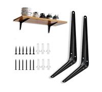 2 Pieces Shelf Brackets Iron Metal Support Wall Hanging 90 Degree Right Angle Triangle Bracket Wall Mounted Shelf partition Floating Brackets for Decoration Cabinet Furniture(I,200x250mm)