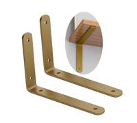 2 Pieces Shelf Brackets L-Shape Bracket Wall Mounted Metallic Shelf partition 4mm Thick Support Wall Hanging 90 Degree Right Angle Floating Angle Brackets(Y,80mmx100mm)