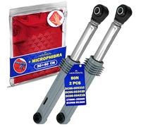 2 Pieces Shock Absorber for Washing Machine 80N Ø10mm Ø13mm Length 165 mm - 250 mm with the Original Code DC66-00531C DC66-00343D DC66-00421B for Samsung - Complete with Microfibre Cloth - MONTERAL