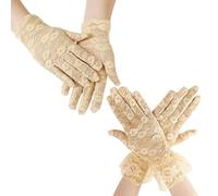 2 Pieces Short Lace Gloves, Thin Lace Gloves, Breathable Bridal Gloves, Banquet Etiquette Gloves.