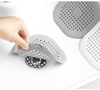2 Pieces Shower Drain Hair Catcher Bathtub Stopper, Home Protectors with Sucker Water Trap Sink Cover for Bathroom Bathtub and Kitchen (Grey,White)