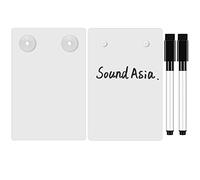 2 Pieces Shower Whiteboard, Waterproof Small Dry Erase Board with Suction Cups White Board with Marker Pen White Writing Board on Bathroom Wall Mini Goal Board for Home School Office, 3.5 x 5.3 Inch