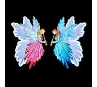 2 Pieces Silicone Angel Fairy Resin Epoxy Mold, Flute Girl Wings Jewelry Crystal Pendant Casting Mould DIY Craft Cake Decoration Making Molds Rearview Mirror Hanging Ornament