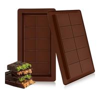 2 Pieces Silicone Chocolate Bar Moulds, Deep Thick Chocolate Bar Moulds Reusable Silicone Candy Mold for Baking DIY, Ice Cube Maker
