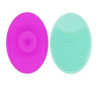 2 Pieces Silicone Face Scrubber, Face Scrub Exfoliator, Handheld Facial Exfoliator Tool, Deep Wash Tool, for Facial Skin Care, for All Skin Types(Pink+Green)