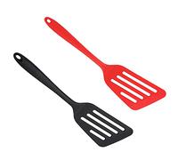 2 Pieces Silicone Fish Spatulas Non-Stick Large Slotted Turner High Heat Resistant Kitchen Cookware for Cooking Roasting Seafood Meat Eggs Omelets Pancakes Burger
