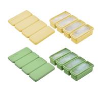 2 Pieces Silicone Freezer Compartment with Lid, Stackable Trays, Large for Whiskey Cocktails, Rectangular Silicone Mould, Soup, Freezing Container for Soup, Broth, Sauce, Ice Cubes