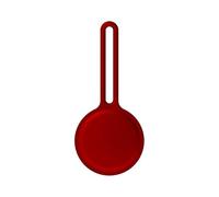 2 Pieces Silicone Loop Holder Keyring Carry Case for Apple AirTag, Soft Liquid Silicone, Scratch-Resistant, Washable, White/Pink/Red/Black/Green/Grey/Blue (Red)