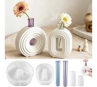 2 pieces silicone moulds, casting moulds, vase moulds, silicone vases set, candle moulds for casting, flower vase silicone moulds with two test tubes, epoxy resin moulds, silicone for crafts