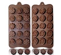 2 Pieces Silicone Moulds - Rose Flower Shapes for Cake, Chocolate & Wax Melts - 3D Moulds for Cupcake Toppers & Dessert Decoration