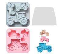 2 Pieces Silicone Tractor Molds, 1 Piece Dough Scraper, Non-Stick Cake Molds, Chocolate Molds, DIY Baking Molds, Creative Food Molds