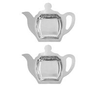 2 Pieces Silver Tea Bag Holder, Stainless Steel Tea Bag Tray, Creative Mini Tea Bag Holder, Interesting Tea Bag Holder Tray, Metal Tea Bag Saucer