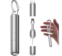 2 Pieces SIM Card Removal Tool with Cleaning Brush | Portable EDC Keychain | Alloy Eject Pins for Phone Accessory Maintenance