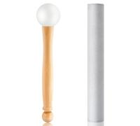 2 Pieces Singing Bowl Mallet Set， Suede Striker Solid and Hollow Sound Bowl Stick, Crystal Singing Bowl Rubber Mallet with Wood Handle for Playing Singing Bowl