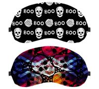 2 Pieces Skull MultiMagic Sleep Mask, Completely Block Out Light Eye Mask for Side Sleeper, Zero Eye Pressure Night Blindfold, Adjustable Eye Shade Cover