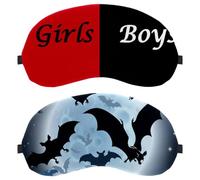 2 Pieces Sleep Eye Mask for Side Sleeper, Sleeping Mask, Light Blocking Eye Mask, Happy Halloween Bat Full Moon Soft Eye Shade Cover for Travel, Nap, Plane