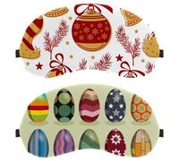 2 Pieces Sleep Eye Mask for Side Sleeper, Sleeping Mask, Modern Colorful Easter Eggs Light Blocking Eye Mask, Soft Eye Shade Cover for Travel, Nap, Plane