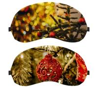 2 Pieces Sleep Eye Mask for Side Sleeper, Sleeping Mask, Red Ornaments on The Christmas Tree Light Blocking Eye Mask, Soft Eye Shade Cover for Travel, Nap, Plane