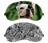 2 Pieces Sleep Eye Mask for Side Sleeper, Sleeping Mask, Wildlife Zebra Animal Light Blocking Eye Mask, Soft Eye Shade Cover for Travel, Nap, Plane