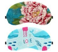 2 Pieces Sleep Eye Mask for Side Sleeper, Whale Octopus Blue Sleeping Mask, Light Blocking Eye Mask, Soft Eye Shade Cover for Travel, Nap, Plane