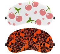 2 Pieces Sleep Mask, Classy Rose Pattern Completely Block Out Light Eye Mask for Side Sleeper, Zero Eye Pressure Night Blindfold, Adjustable Eye Shade Cover
