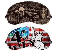 2 Pieces Sleep Mask Completely Block Out Light Eye Mask for Side Sleeper American Independence Day 4Th of July Zero Eye Pressure Night Blindfold Adjustable Eye Shade Cover