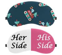 2 Pieces Sleep Mask, Completely Block Out Light Eye Mask for Side Sleeper, Her Side and His Side White Pink Zero Eye Pressure Night Blindfold, Adjustable Eye Shade Cover