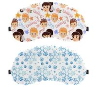 2 Pieces Sleep Mask Cover, Christmas Winter Blue Snowflake Eye Mask for Men Women, Breathable Sleeping Eye Masks, Zero Eye Pressure for Sleeping