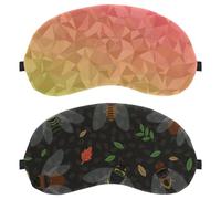 2 Pieces Sleep Mask Cover, Colorful Cicada Pattern with Dark Color Background Eye Mask for Men Women, Breathable Sleeping Eye Masks, Zero Eye Pressure for Sleeping