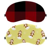 2 Pieces Sleep Mask Cover, Eye Mask for Men Women, Funny Monkey Yellow Breathable Sleeping Eye Masks, Zero Eye Pressure for Sleeping