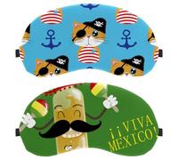 2 Pieces Sleep Mask Cover, Eye Mask for Men Women, Mexico Day of The Dead Breathable Sleeping Eye Masks, Zero Eye Pressure for Sleeping