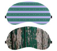 2 Pieces Sleep Mask Cover, Eye Mask for Men Women, Rustic Distressed Teal Green Barn Wood Print Breathable Sleeping Eye Masks, Zero Eye Pressure for Sleeping