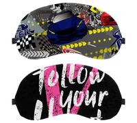2 Pieces Sleep Mask Cover, Follow Your Heart Black Eye Mask for Men Women, Breathable Sleeping Eye Masks, Zero Eye Pressure for Sleeping