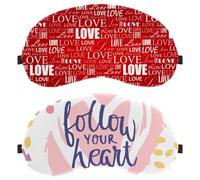 2 Pieces Sleep Mask Cover, Follow Your Heart Eye Mask for Men Women, Breathable Sleeping Eye Masks, Zero Eye Pressure for Sleeping