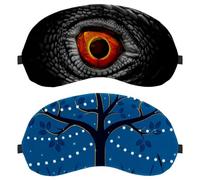 2 Pieces Sleep Mask Cover, Magic Tree with Decorative Lights Blue Eye Mask for Men Women, Breathable Sleeping Eye Masks, Zero Eye Pressure for Sleeping