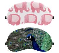 2 Pieces Sleep Mask Cover Peacock Pattern, Eye Mask for Men Women, Breathable Sleeping Eye Masks, Zero Eye Pressure for Sleeping
