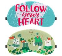 2 Pieces Sleep Mask, Eye Mask for Men Women, Happy St Patricks Day People Dancing No Pressure Night Eye Cover, Breathable Sleeping Eye Mask, Light Blocking