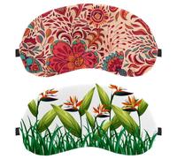 2 Pieces Sleep Mask, Eye Mask for Men Women, Many Bird of Paradise Flowers in The Bush No Pressure Night Eye Cover, Breathable Sleeping Eye Mask, Light Blocking