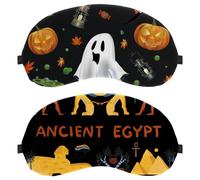 2 Pieces Sleep Mask, Eyeshade for Side Sleeper Men Women, Ancient Egypt Pyramid Lion Camel Symbols Light Blocking Eye Mask Cover with Adjustable Strap, Night Blindfold