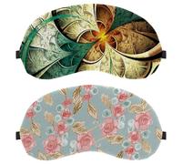 2 Pieces Sleep Mask, Eyeshade for Side Sleeper Men Women, Encaustic Flower Light Blocking Eye Mask Cover with Adjustable Strap, Night Blindfold