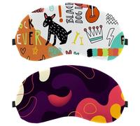2 Pieces Sleep Mask for Back and Side Sleeper, 100% Light Blocking Eye Mask, Abstract Dark Purple Pink Background Adjustable & Breathable Sleeping Eye Cover, Zero Eye Pressure