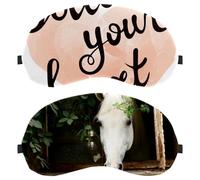 2 Pieces Sleep Mask for Back and Side Sleeper, 100% Light Blocking Eye Mask, Beautiful Whitehorse Adjustable & Breathable Sleeping Eye Cover, Zero Eye Pressure