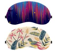 2 Pieces Sleep Mask for Back and Side Sleeper, 100% Light Blocking Eye Mask, Birds in The Nature Design Adjustable & Breathable Sleeping Eye Cover, Zero Eye Pressure