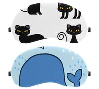 2 Pieces Sleep Mask for Back and Side Sleeper, 100% Light Blocking Eye Mask, Blue Whale Adjustable & Breathable Sleeping Eye Cover, Zero Eye Pressure
