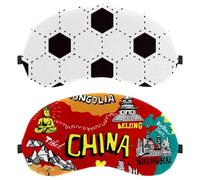 2 Pieces Sleep Mask for Back and Side Sleeper, 100% Light Blocking Eye Mask, China Map Beijing Adjustable & Breathable Sleeping Eye Cover, Zero Eye Pressure