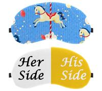 2 Pieces Sleep Mask for Back and Side Sleeper, 100% Light Blocking Eye Mask, Her Side and His Side White Yellow Adjustable & Breathable Sleeping Eye Cover, Zero Eye Pressure