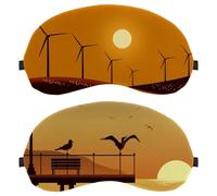 2 Pieces Sleep Mask for Back and Side Sleeper Albatross at Beach Bird Sunset Silhouette, 100% Light Blocking Eye Mask, Adjustable & Breathable Sleeping Eye Cover, Zero Eye Pressure