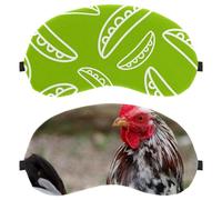 2 Pieces Sleep Mask for Back and Side Sleeper Animal Chicken Hen Beak Bird Close-Up 100% Light Blocking Eye Mask Adjustable & Breathable Sleeping Eye Cover Zero Eye Pressure