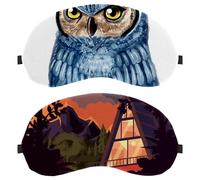 2 Pieces Sleep Mask for Back and Side Sleeper Cabin in The Woods, 100% Light Blocking Eye Mask, Adjustable & Breathable Sleeping Eye Cover, Zero Eye Pressure