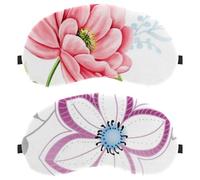 2 Pieces Sleep Mask for Back and Side Sleeper Five Petal Flower, 100% Light Blocking Eye Mask, Adjustable & Breathable Sleeping Eye Cover, Zero Eye Pressure